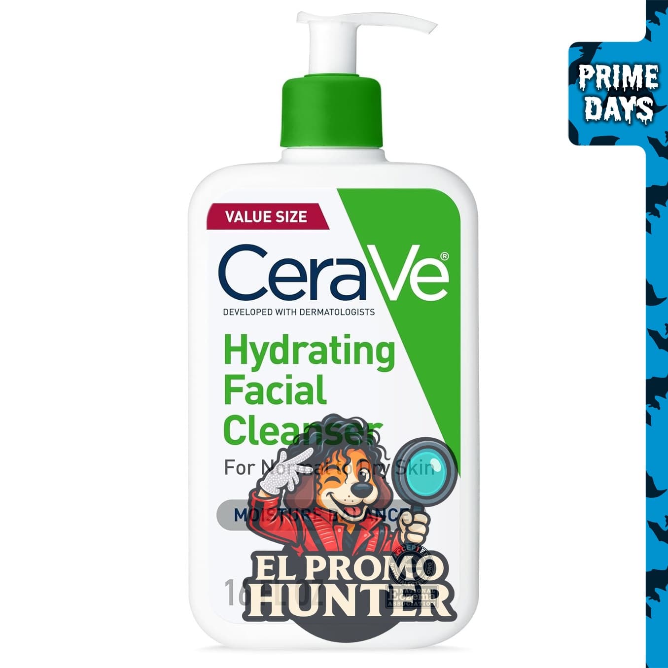 CeraVe Limpiador hidratante con ácido hialurónico, limpiador facial suave.