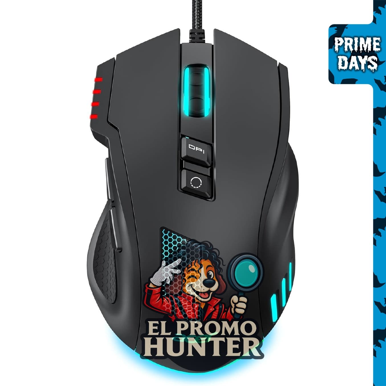 Acer Ratón para juegos con cable, ergonómico y con retroiluminación RGB.