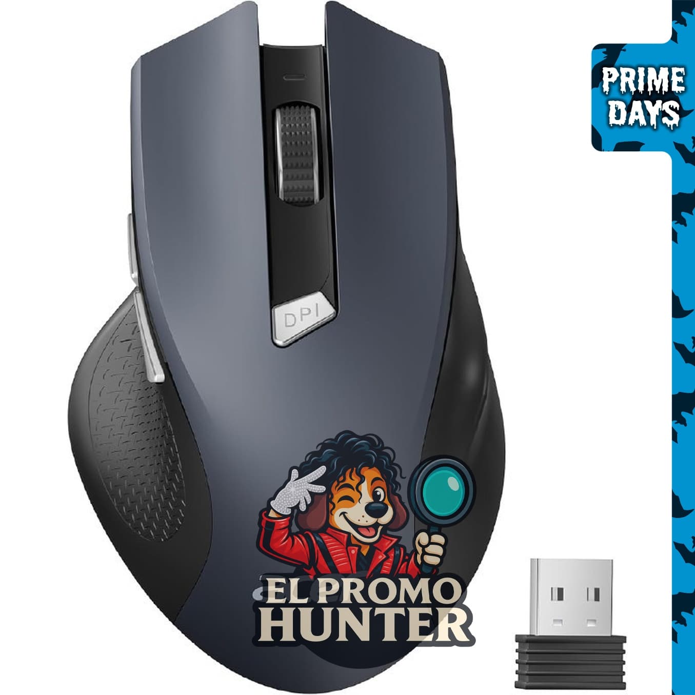 Ratón inalámbrico Acer para portátil, 2.4GHz, 3 niveles de DPI ajustables, 6 botones, 1600 DPI.