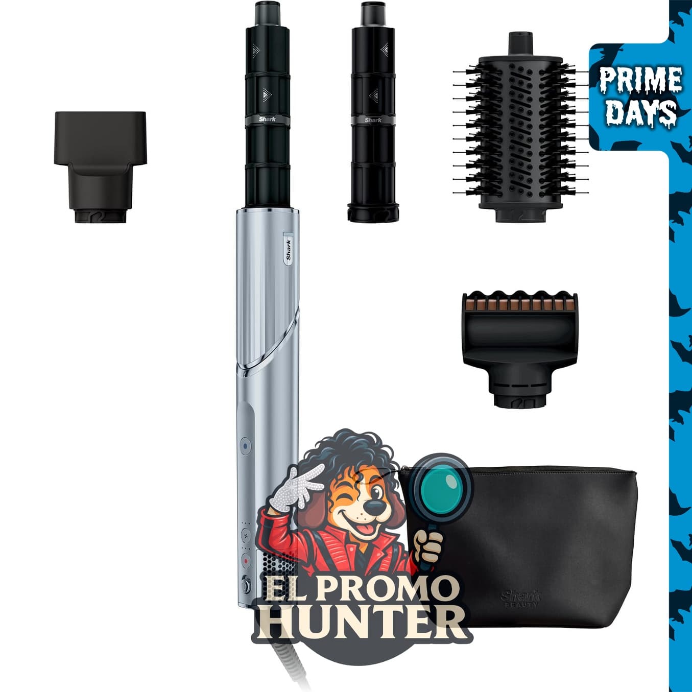 Shark FlexStyle 4 en 1, sistema de peinado y secado de aire, color azul glacial.