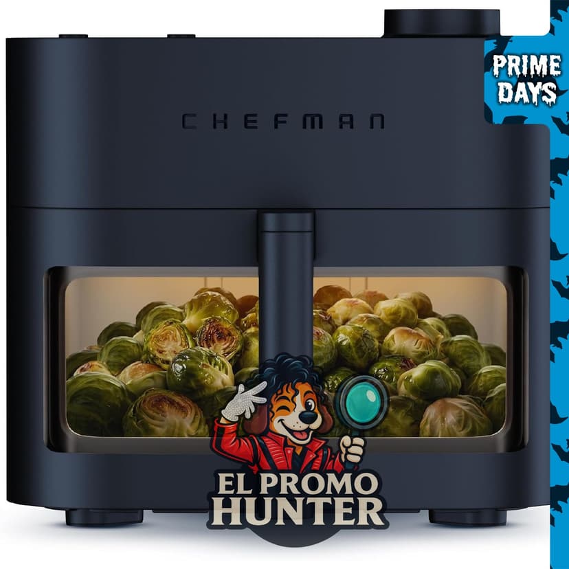 Chefman Freidora de aire Crispinator 7 en 1, capacidad de 8 cuartos (7.6 L), temperatura máxima de 232 °C.