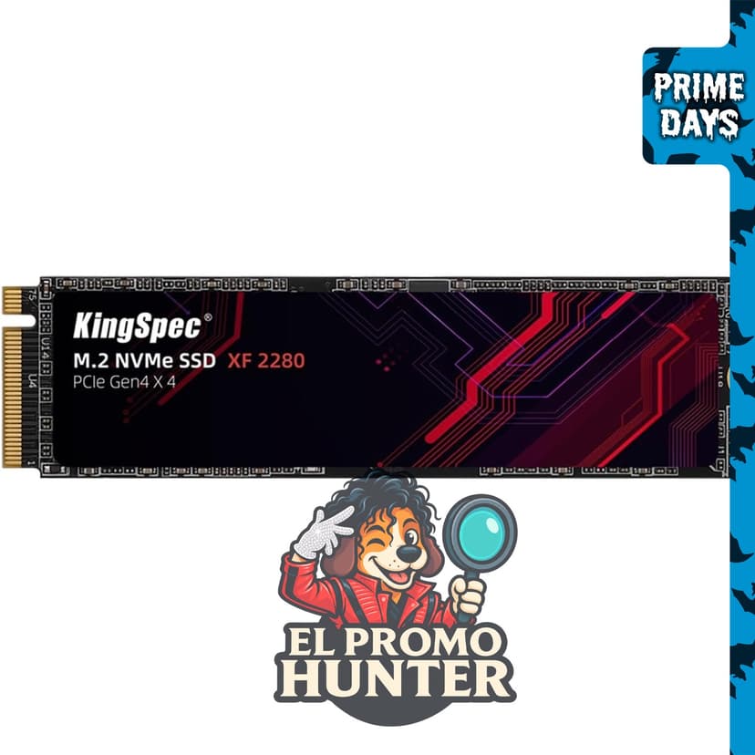 KingSpec SSD M.2 de 1 TB 2280 NVMe PCIe 4.0 x4, con velocidad de lectura de hasta 5000 MB/s.