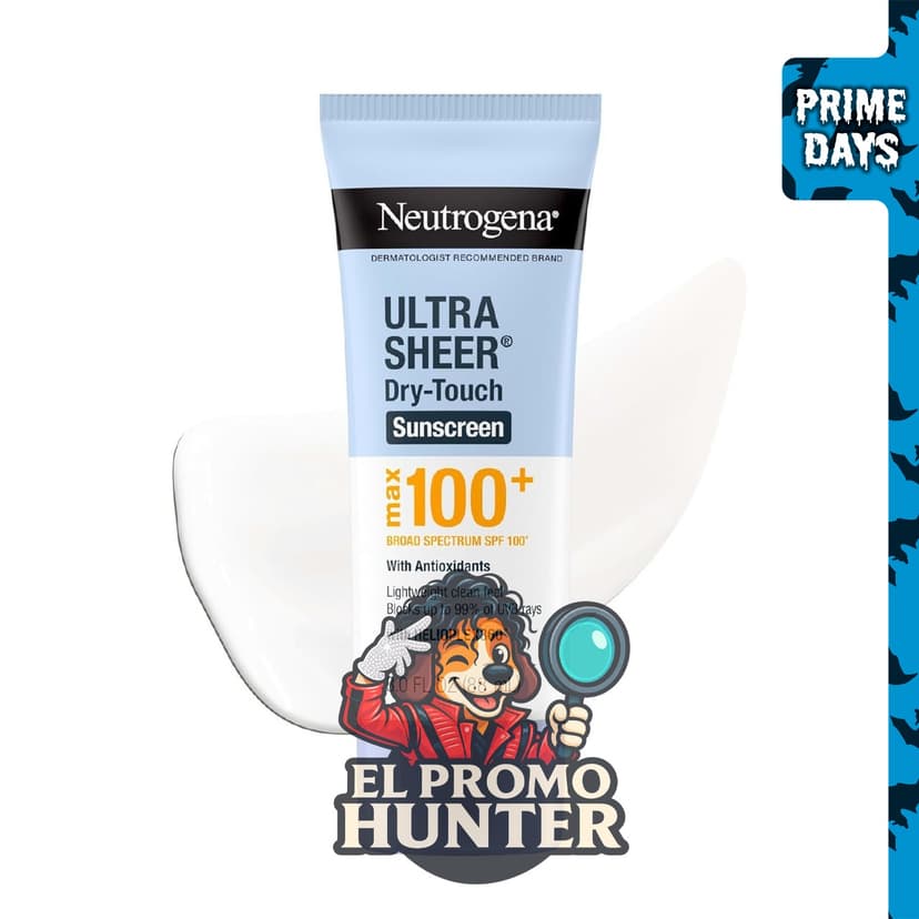 Neutrogena Ultra Sheer Dry-Touch Loción de Protección Solar SPF 100, protección UVA/UVB, sin grasa.