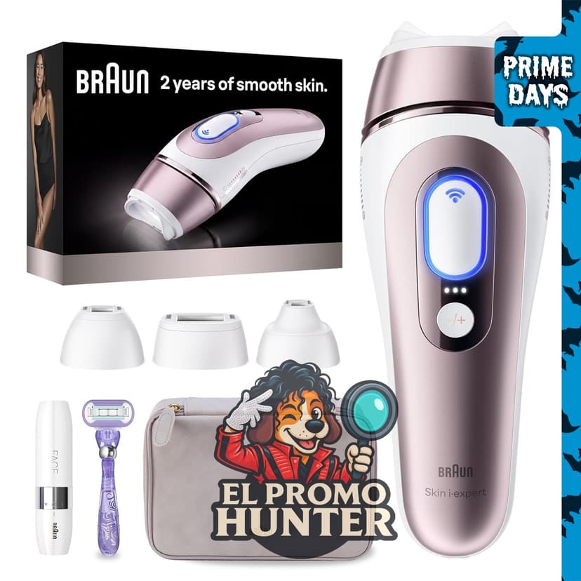 Braun Skin i-Expert Smart IPL PL7219, depilación láser con aplicación, incluye bolsa premium y maquinilla de afeitar Venus.