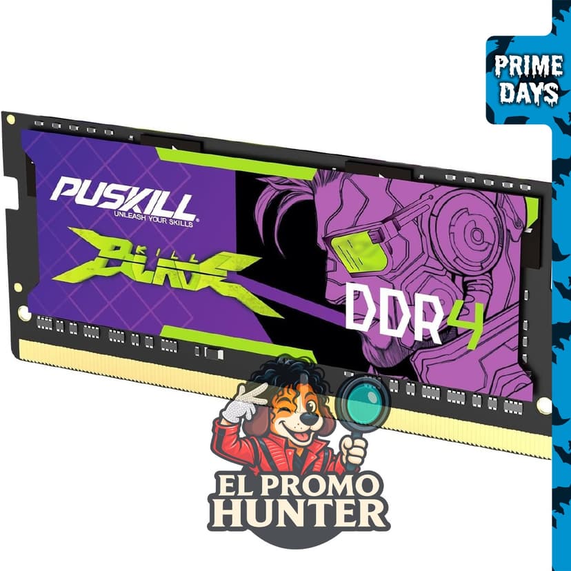 PUSKILL 16 GB DDR4 3200 MHz SODIMM CL22 RAM para laptop.