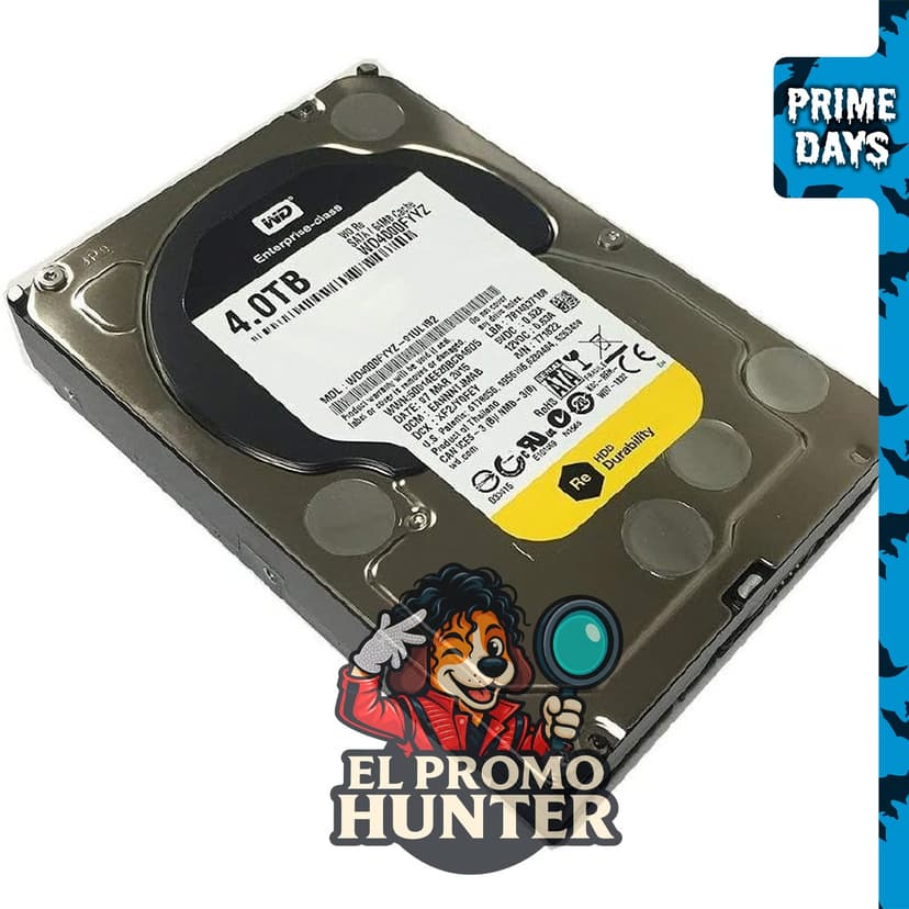 Western Digital RE WD4000FYYZ - Disco duro interno de 4 TB, 7200 RPM, 64 MB caché, SATA 6.0 Gb/s, 3.5 pulgadas.