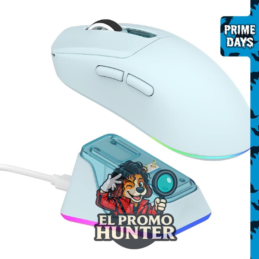 EPOMAKER NEX Lite, ratón inalámbrico para juegos con pantallas y base.