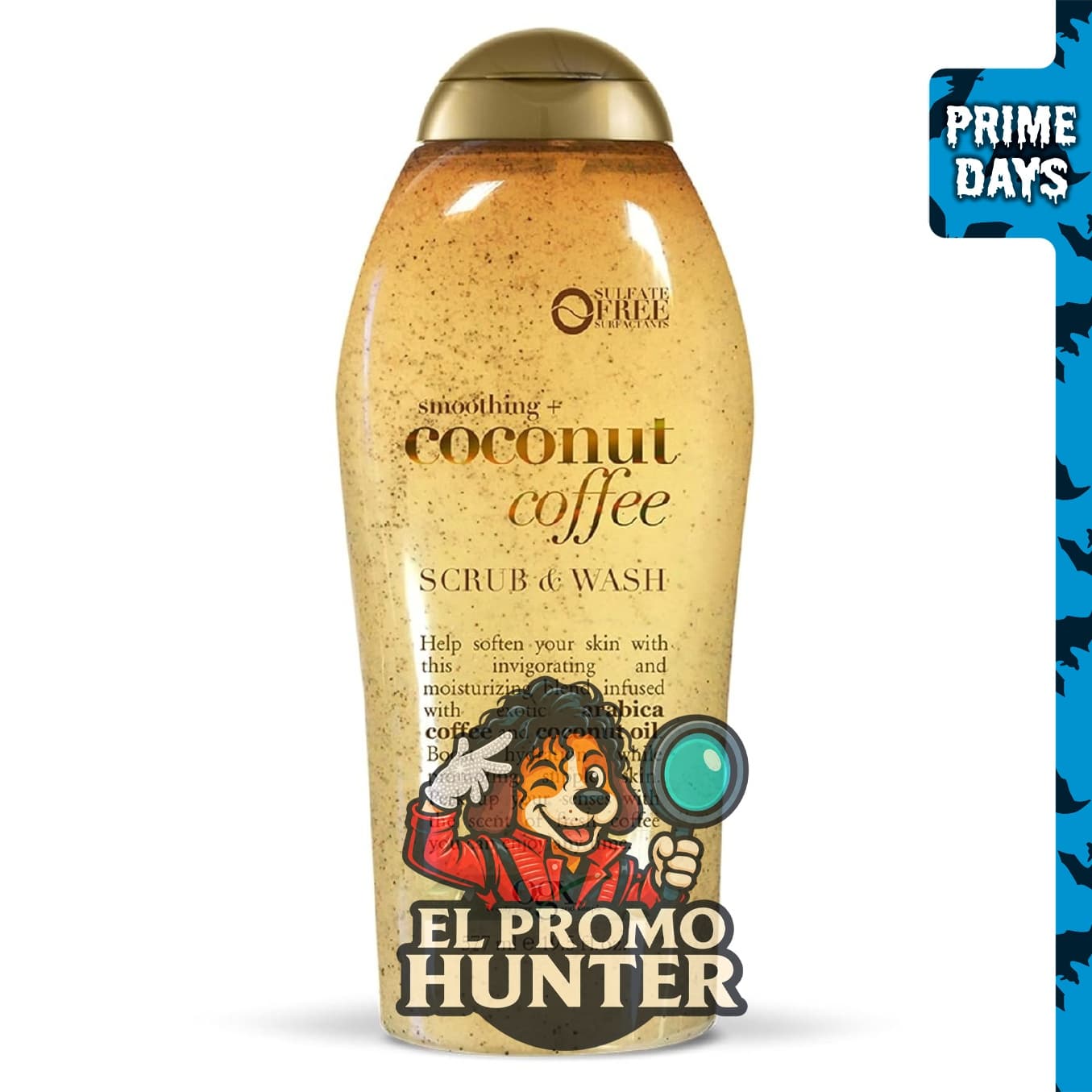 OGX Smoothing + Coconut Coffee Body Scrub, 19.5 oz (550 g).