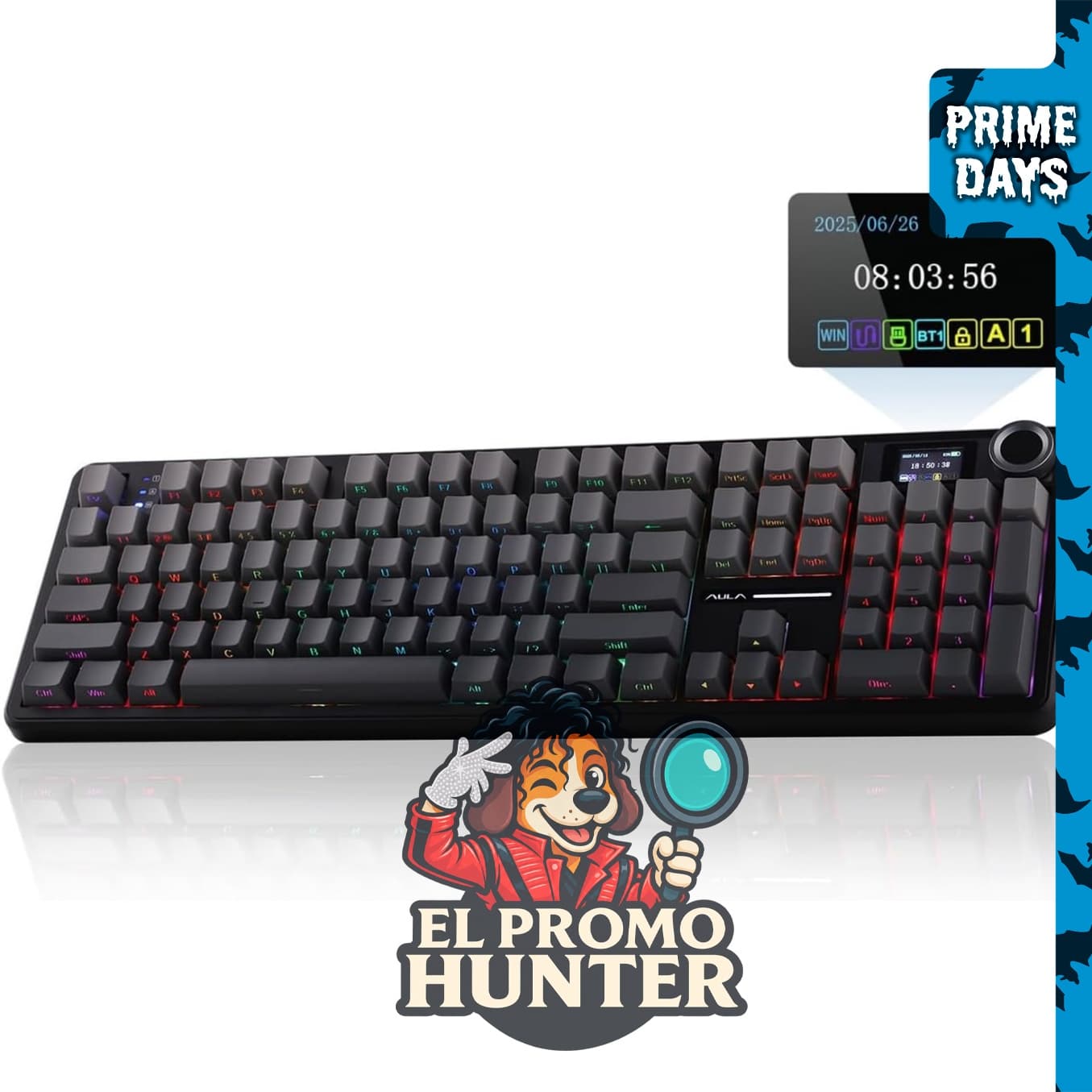 EPOMAKER X Aula F108 PRO Teclado inalámbrico para juegos con pantalla.