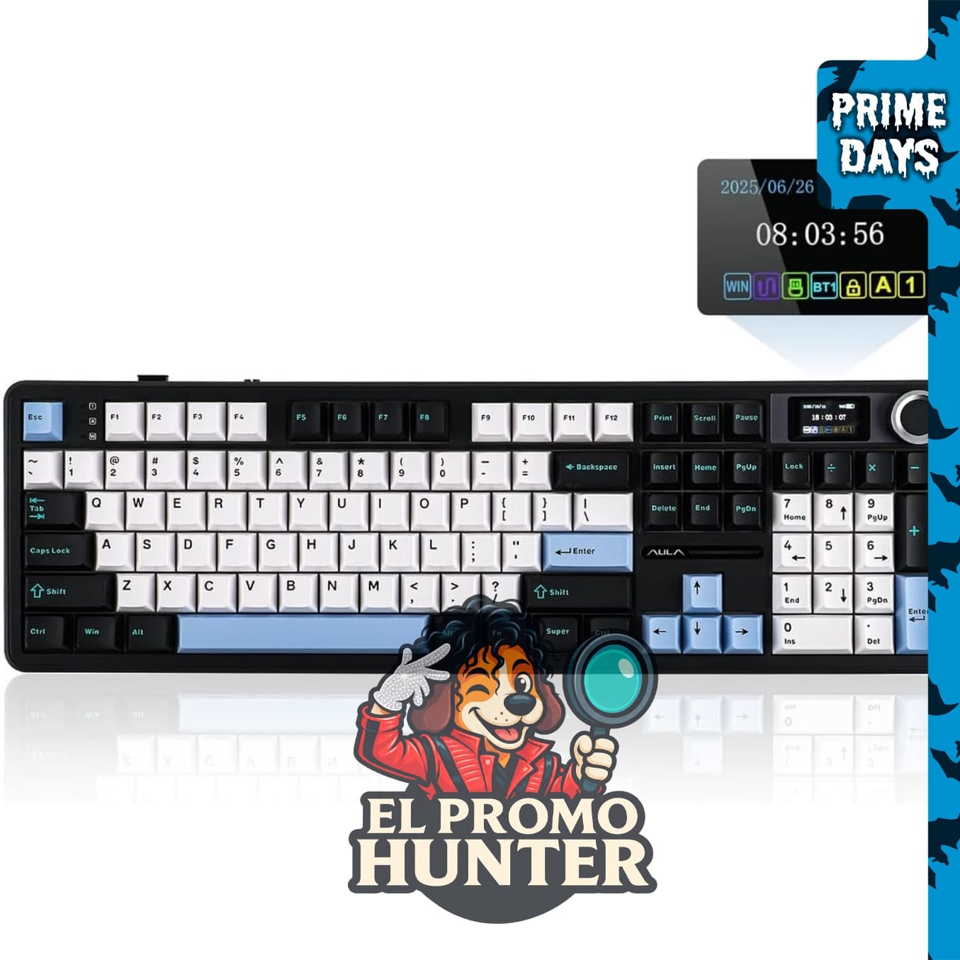 EPOMAKER X Aula F108 PRO Teclado inalámbrico para juegos con pantalla.