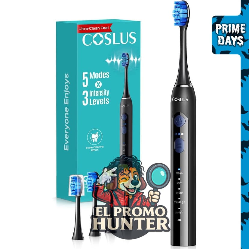 COSLUS Cepillo de dientes eléctrico C30 para adultos, con tecnología de limpieza avanzada.