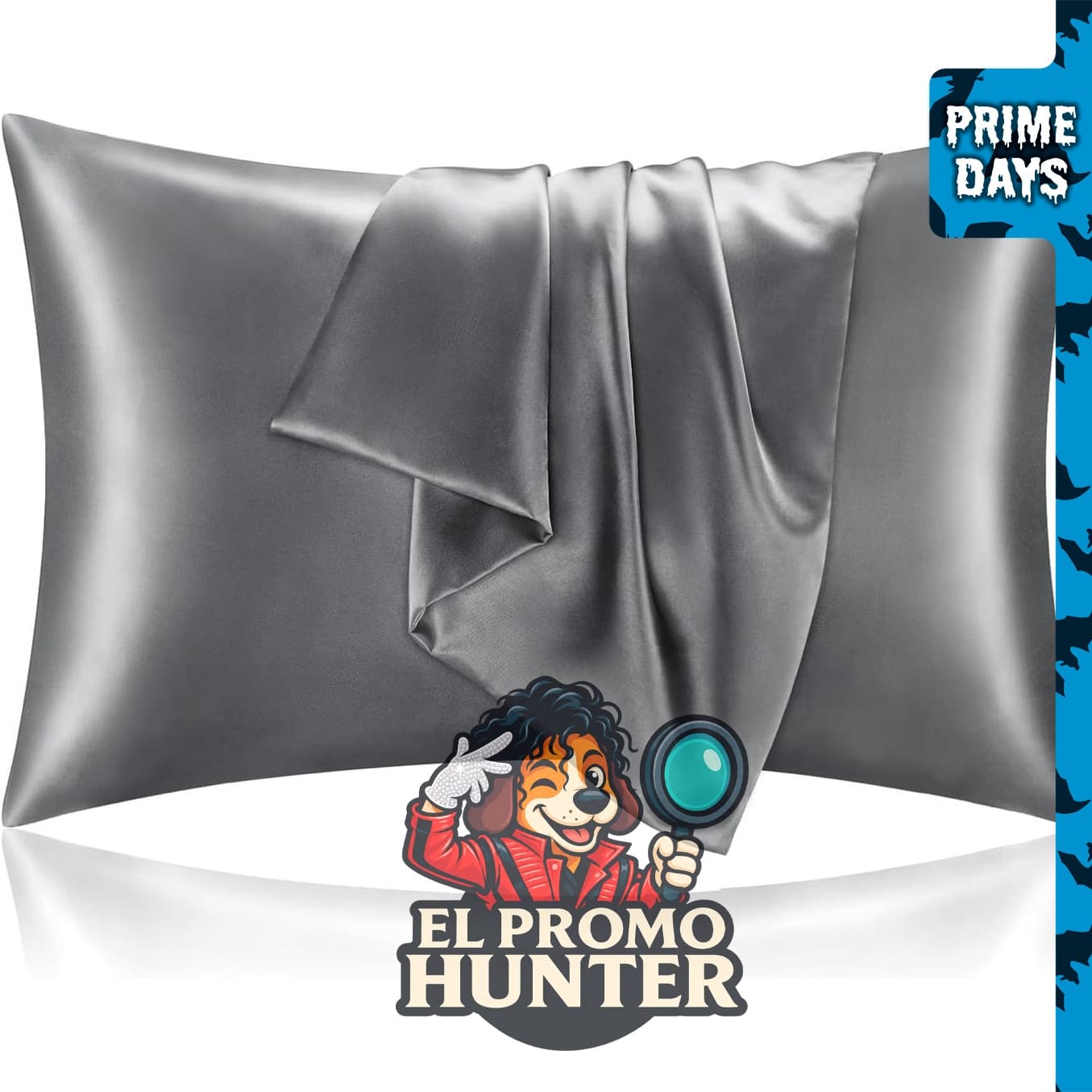 Fundas de almohada BEDELITE de satén, tamaño Queen 20x30 pulgadas, color gris oscuro, set de 2.