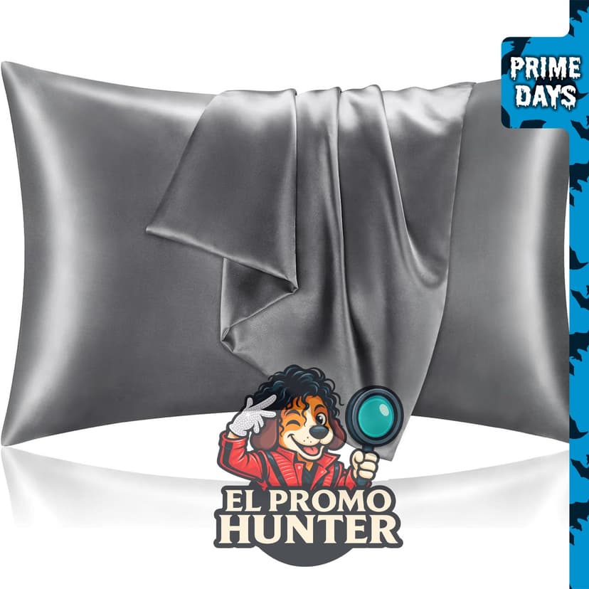 Fundas de almohada BEDELITE de satén, tamaño Queen 20x30 pulgadas, color gris oscuro, set de 2.