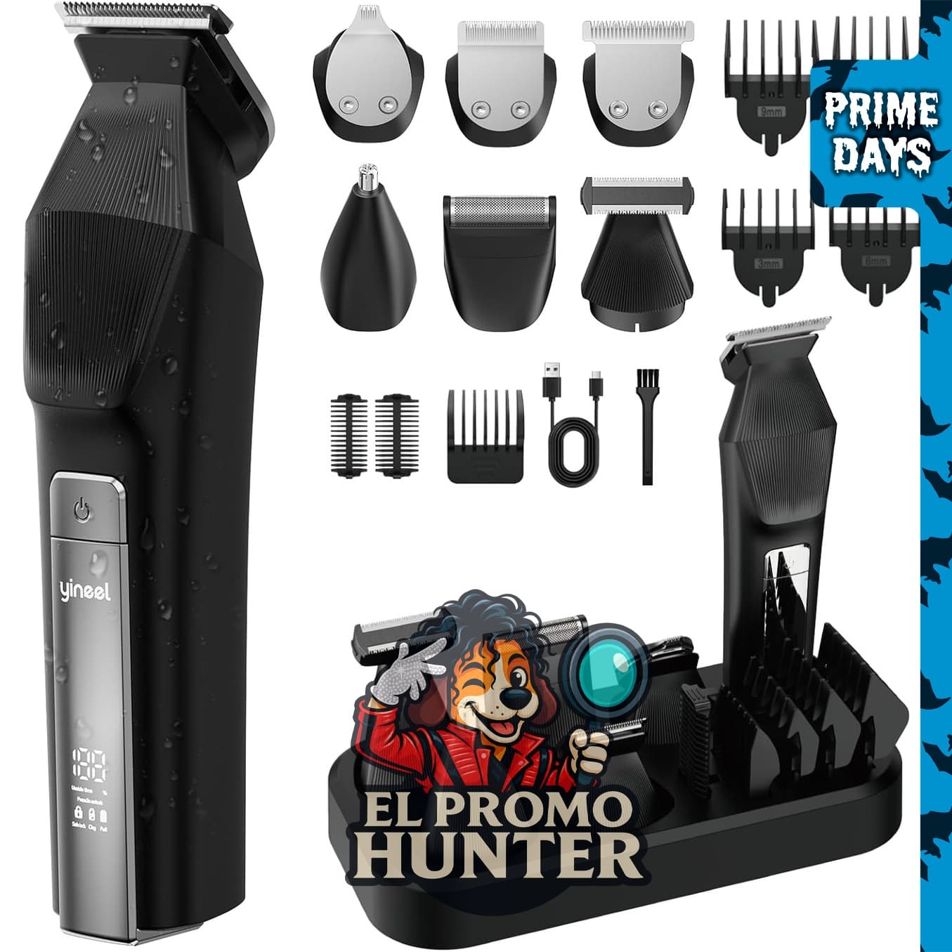 Yineel HC600 - Cortadora de barba inalámbrica para hombres.
