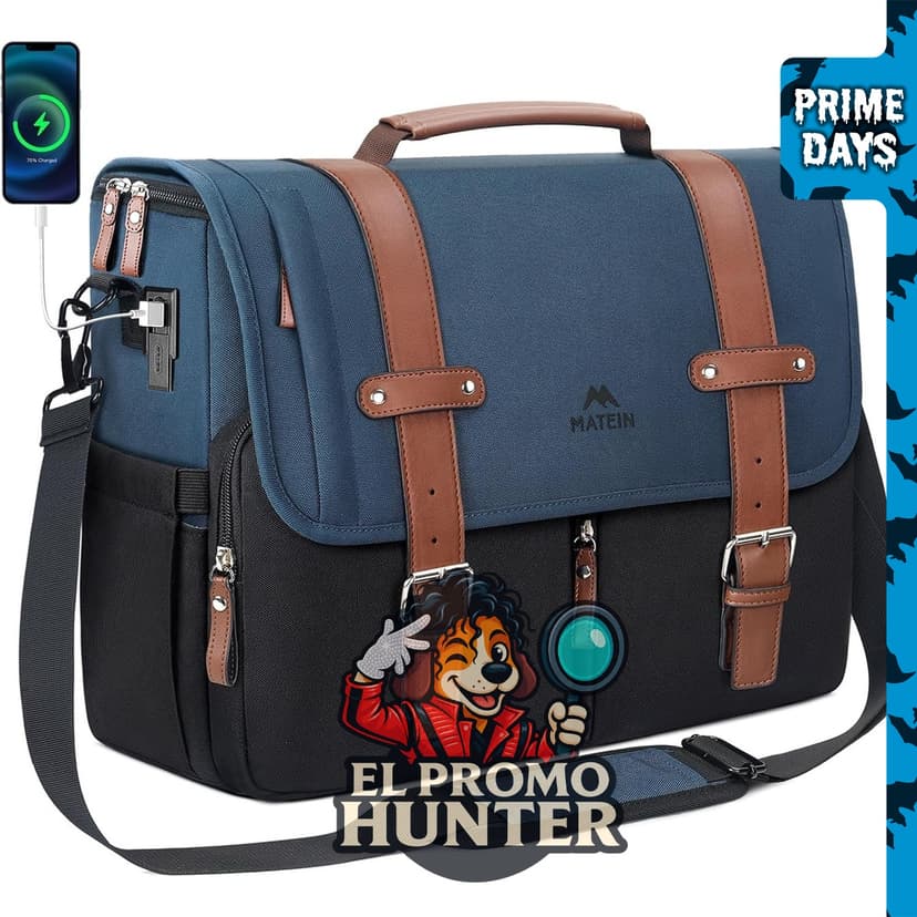 MATEIN Messenger Bag, bandolera para hombres, compatible con laptops de hasta 15.6 pulgadas.