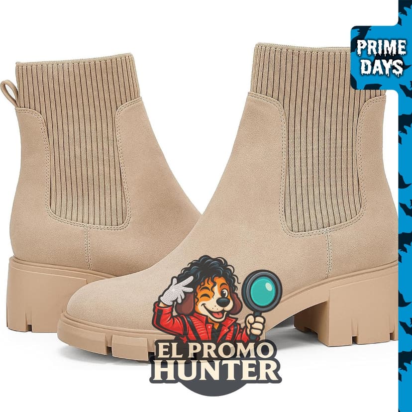 Botas Ruanyu de plataforma con tacón grueso, elásticas, tipo Chelsea, antideslizantes.