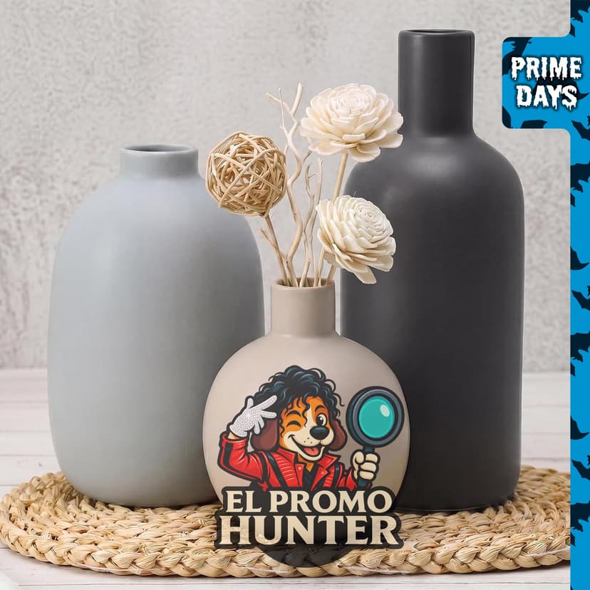 Juego de 3 jarrones de cerámica grandes para decoración.