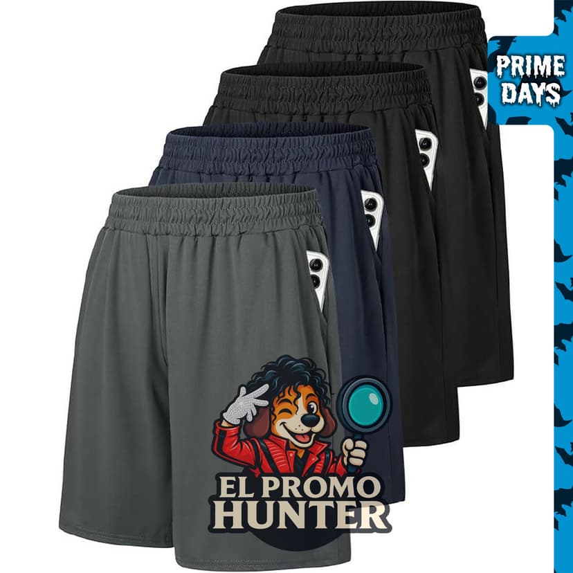 Pack de 4 pantalones cortos de gimnasio para hombres, adecuados para baloncesto y fitness.