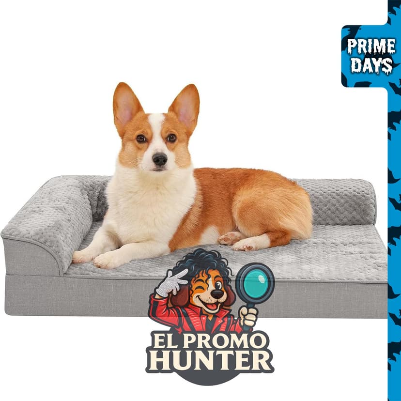 Rainmr Cama ortopédica de espuma viscoelástica para perro, sofá lavable con funda impermeable y parte inferior antideslizante, 35 x 23 pulgadas.
