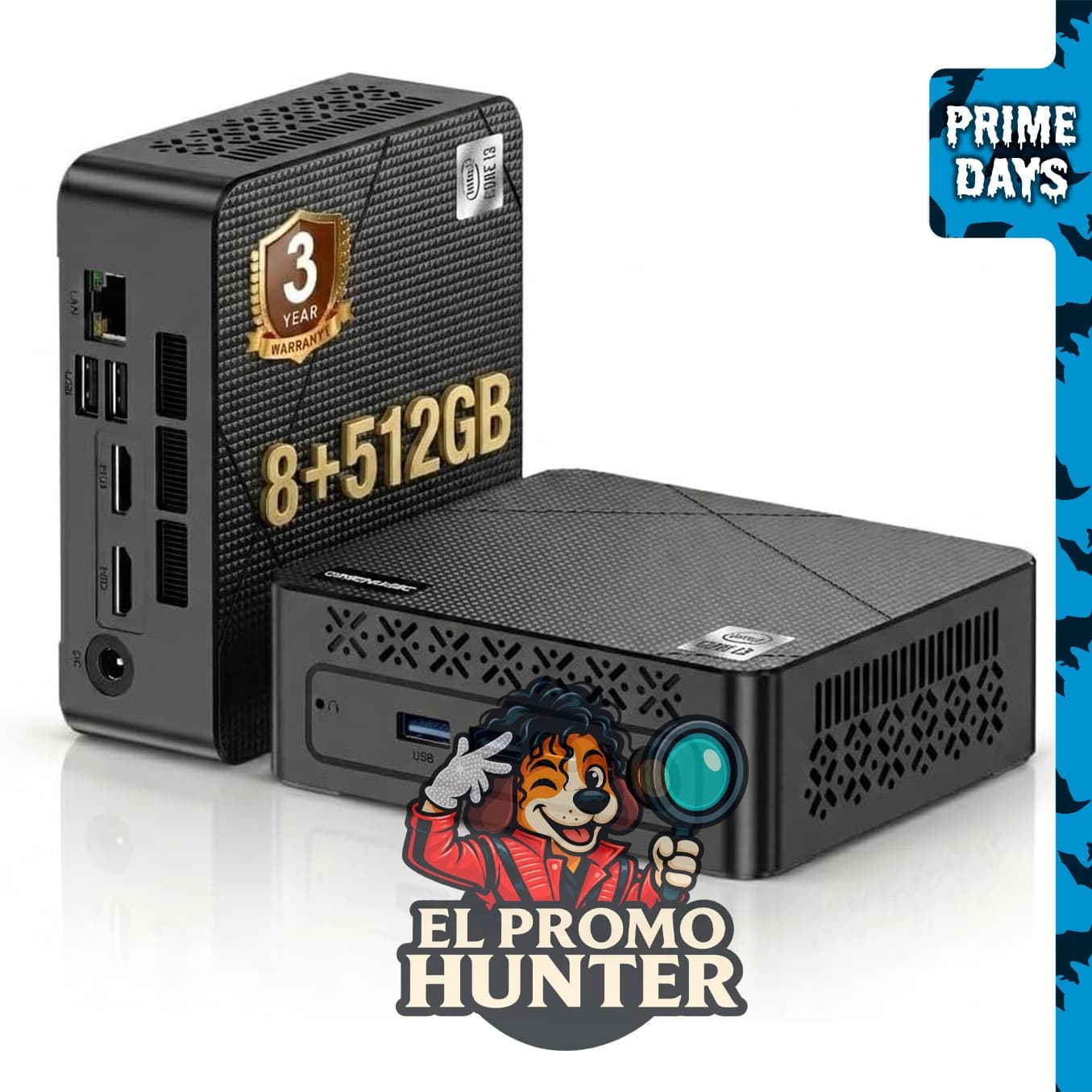 Mini PC Core 5005U con 8 GB de RAM y 512 GB de SSD, sistema operativo Pre-10.