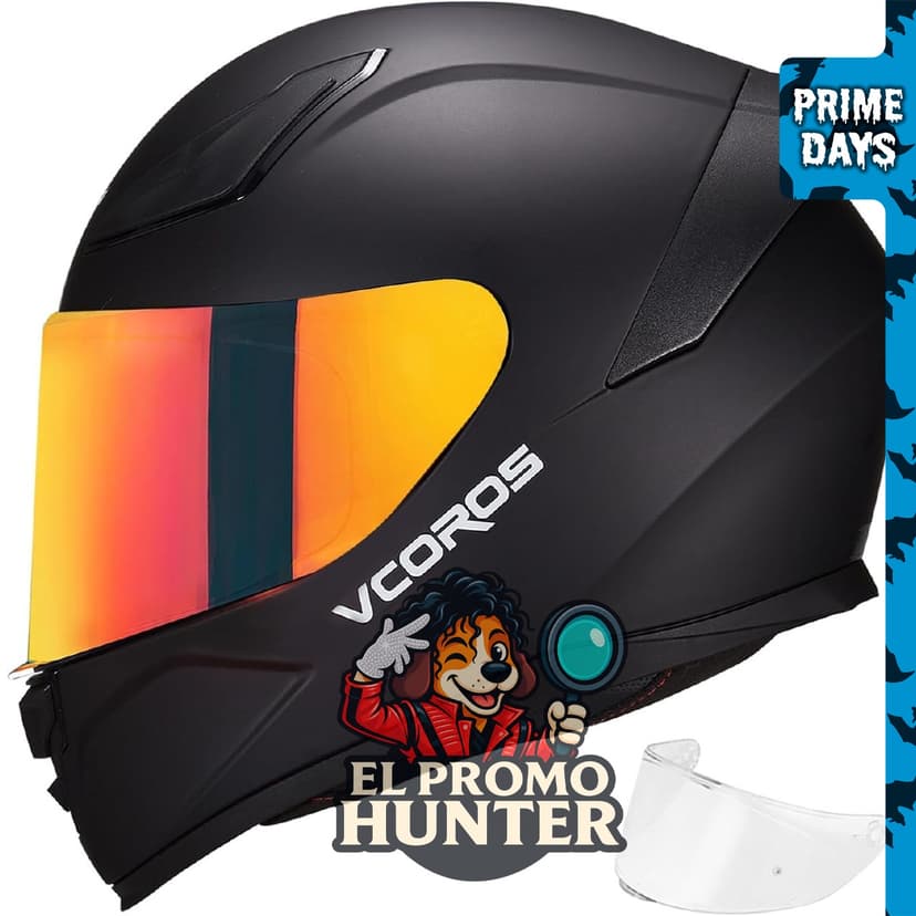 VCOROS Casco de motocicleta de cara completa WS609, aprobado por DOT.