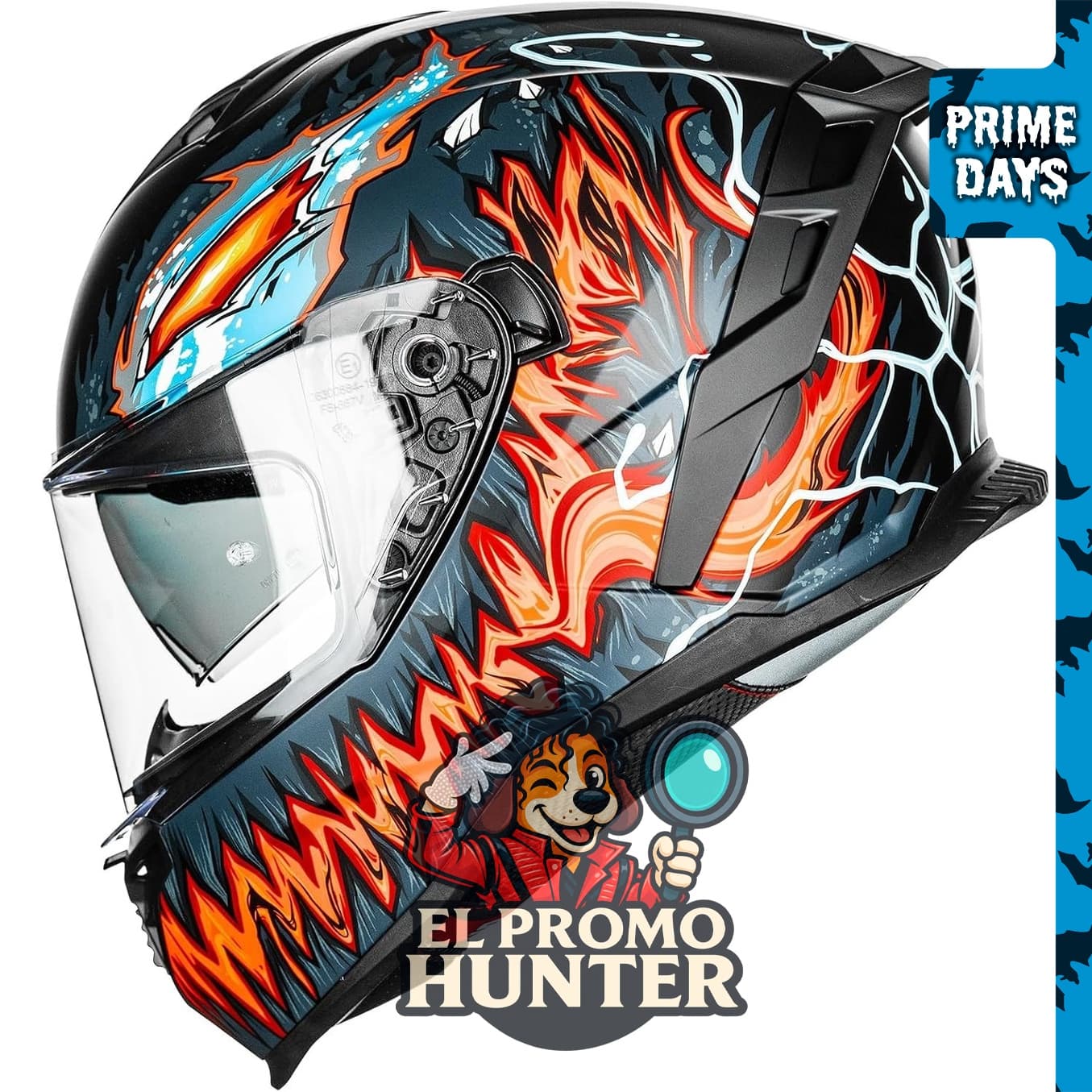 ILM MF567 Casco de motocicleta con visera doble, certificado DOT y ECE, para deportes motorizados.