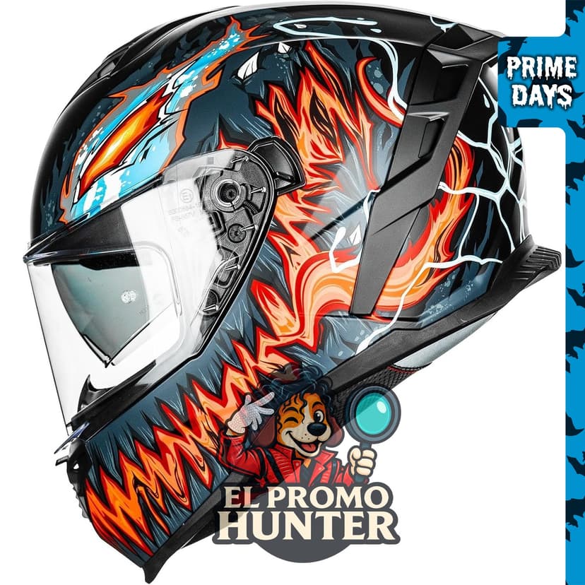 ILM MF567 Casco de motocicleta con visera doble, certificado DOT y ECE, para deportes motorizados.