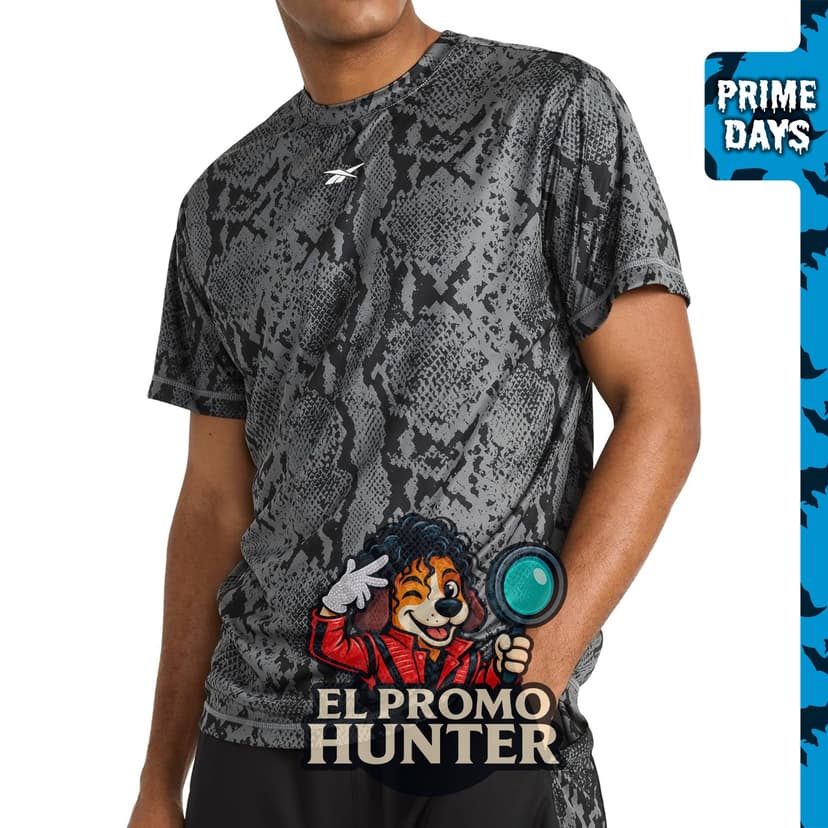 Camiseta de manga corta Reebok para hombre, ajuste estándar, tejido de punto ligero y transpirable.