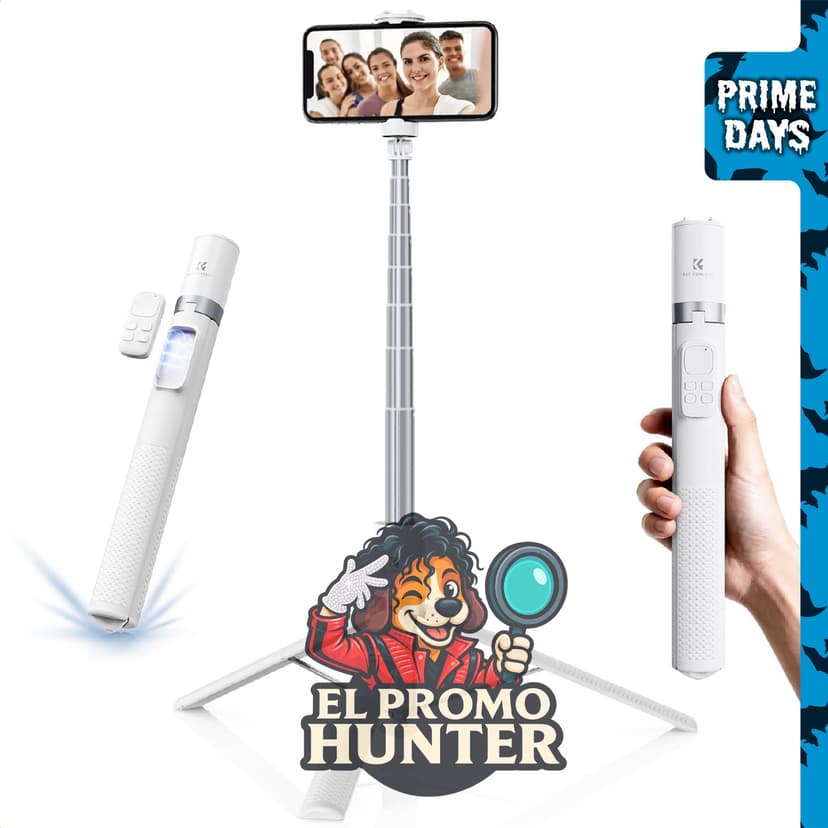 K&F CONCEPT Palo selfie de 69" (175 cm) con trípode, control remoto Bluetooth y rotación de 360°.