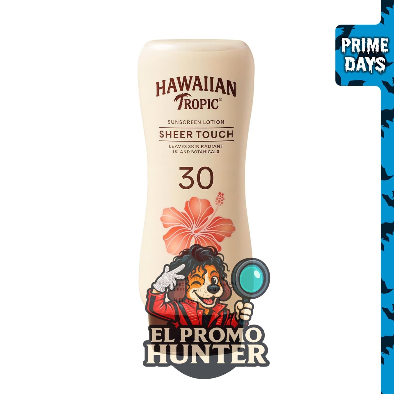 Hawaiian Tropic Protector solar Sheer Touch, loción de 8 oz (227 g), amplio espectro, SPF.