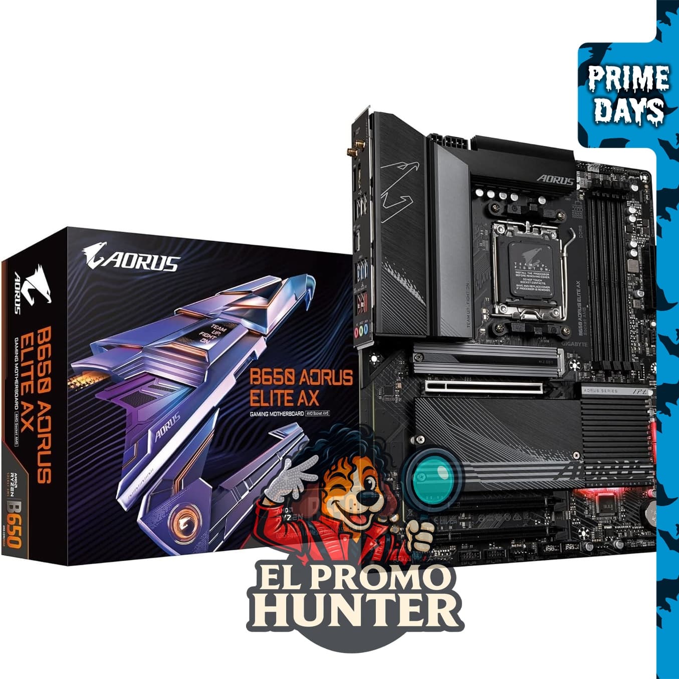 GIGABYTE B650 AORUS Elite AX, placa base ATX compatible con procesadores AMD Ryzen serie 9000/8000/7000, DDR5.