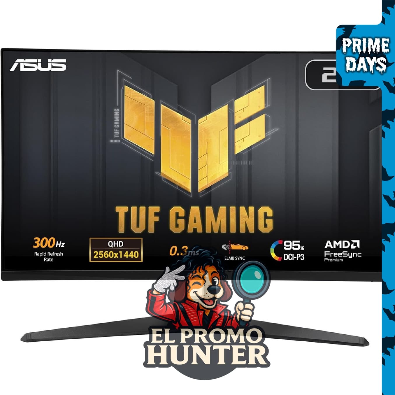 Monitor ASUS TUF Gaming de 27" (VG27AQM5A) QHD (2560x1440), 300Hz, IPS, 0.3ms, altavoz, 95% DCI-P3.
