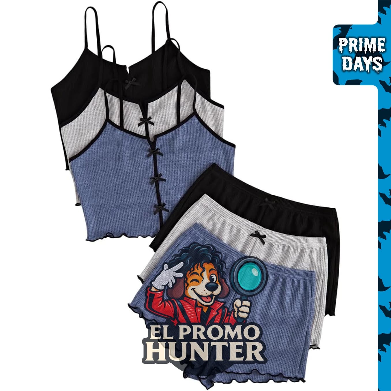 SOLY HUX conjunto de 3 pijamas para mujer, incluye camiseta corta y pantalones cortos.