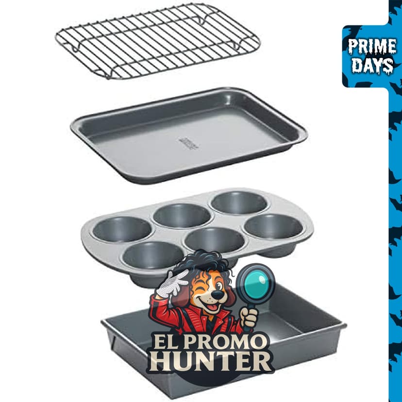Chicago Metallic juego de moldes para horno tostador, antiadherente, 4 piezas.