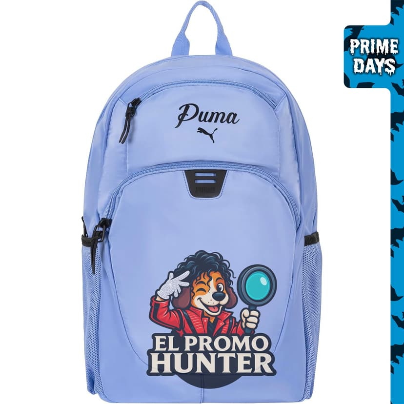 Mochila PUMA Women's Poppy en tela Memory con compartimento para laptop, correa para equipaje y bolsillos para botellas.