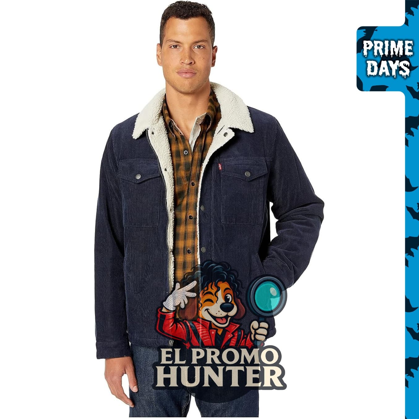 Chaqueta de mezclilla de corduroy para hombre con forro de sherpa de Levi's.