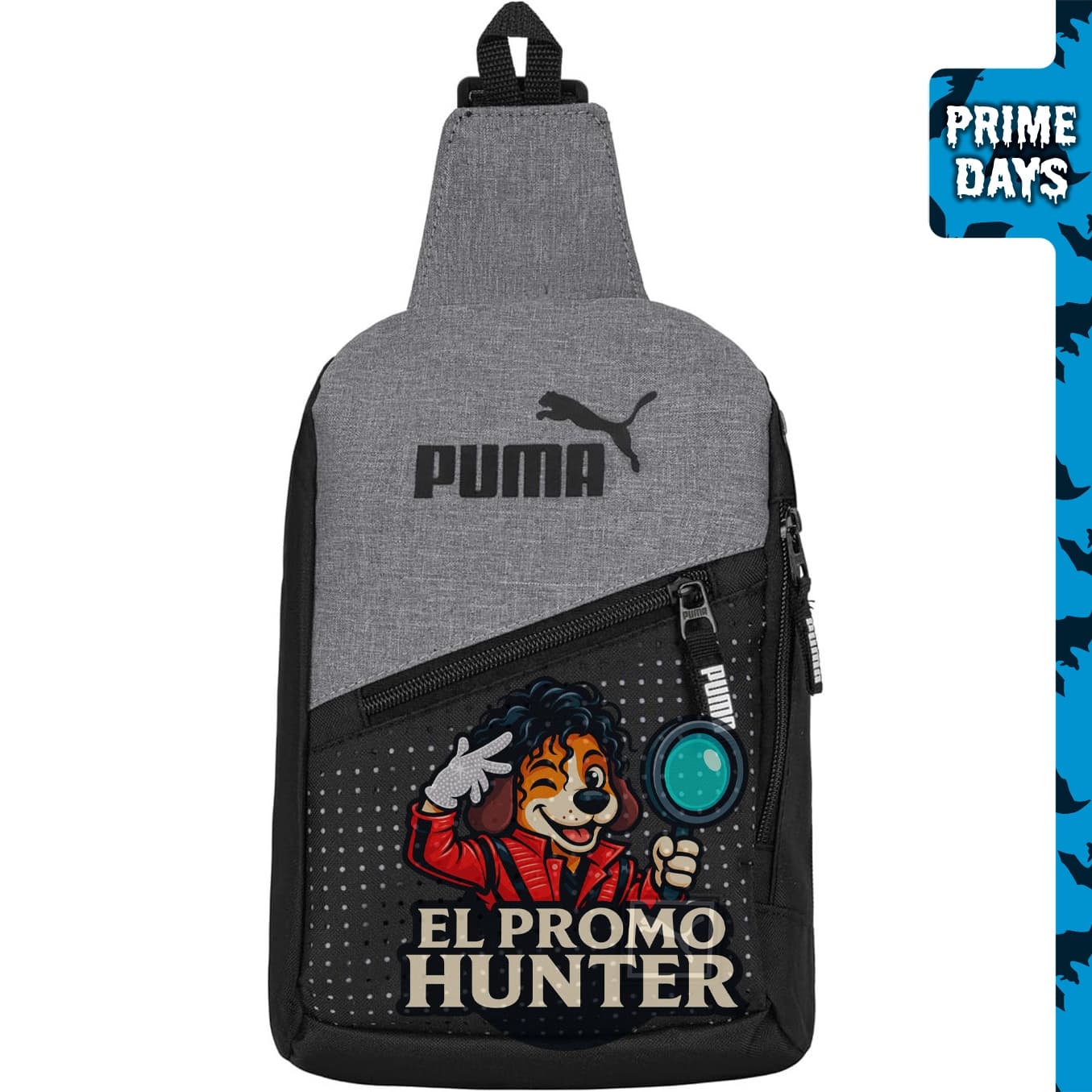 Mochila PUMA Sidewall Sling unisex con correa ajustable y bolsillos con cierre.