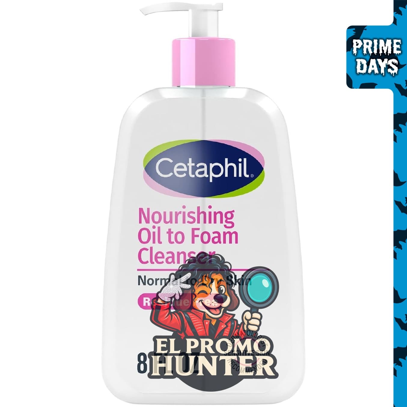Cetaphil Nourishing Oil to Foam Facial Cleanser, 8 oz (236 ml) para piel seca.