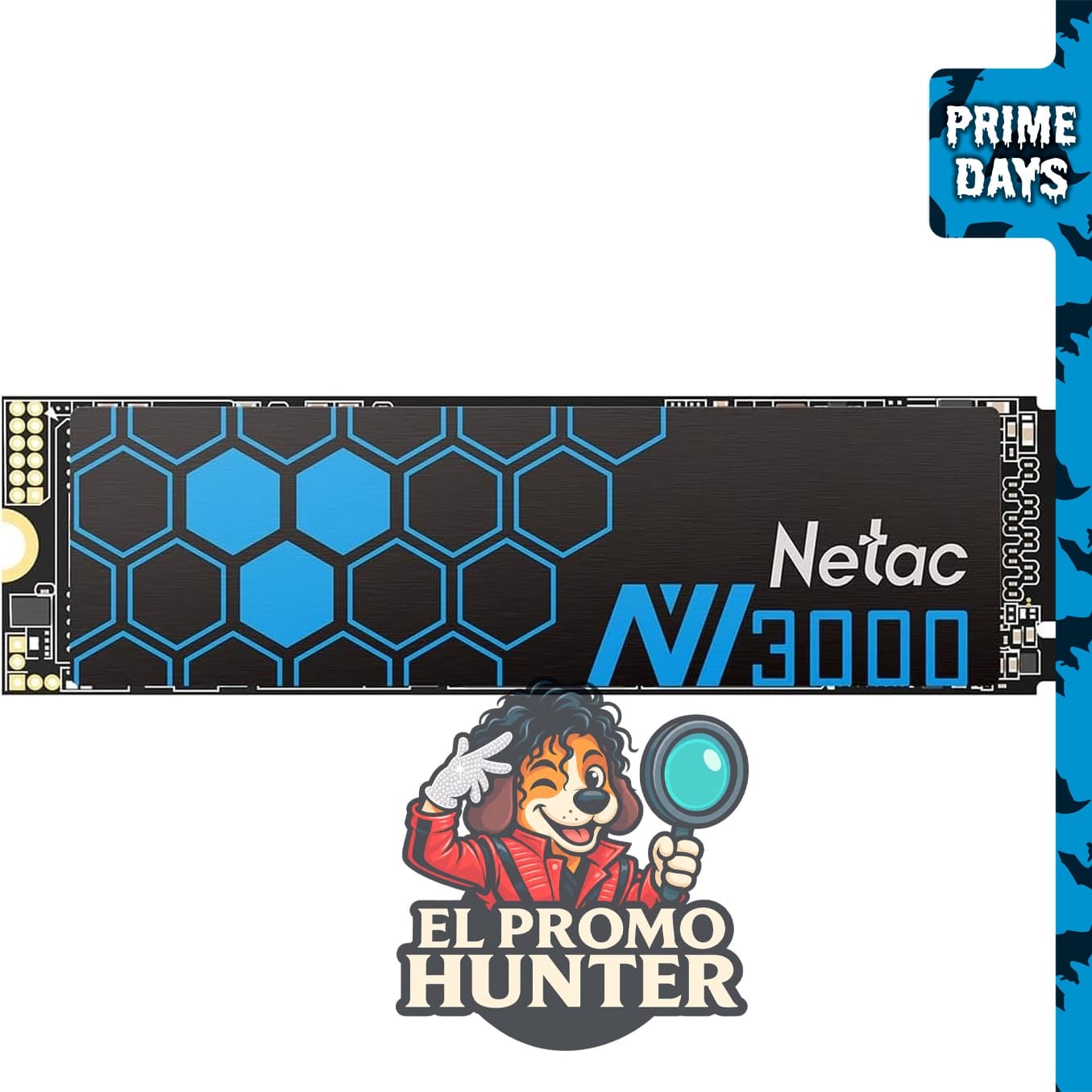 Netac NV3000 SSD NVMe de 500 GB, PCIe Gen3x4 M.2 2280, velocidad de hasta 3,100 MB/s, 300 TBW.