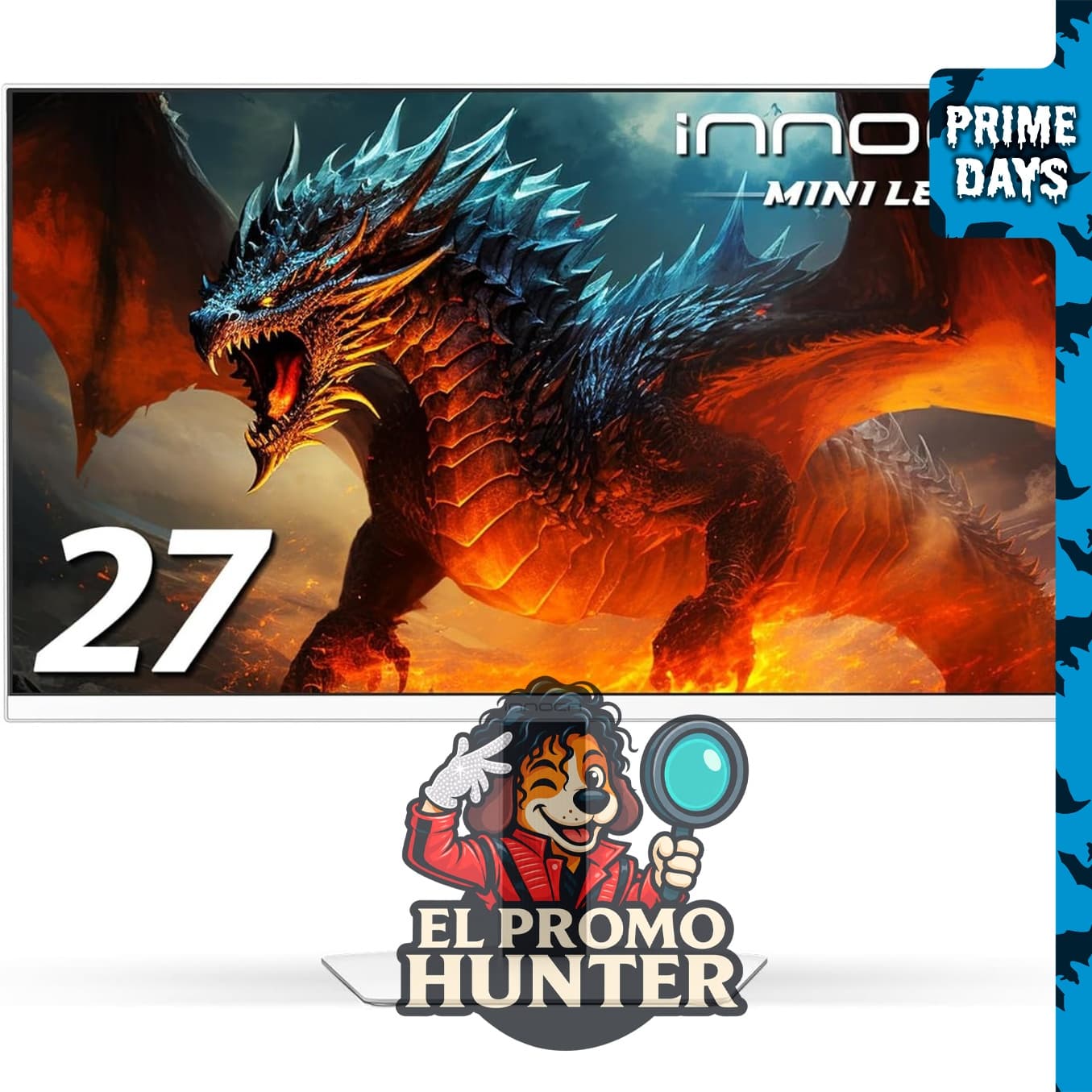 INNOCN Monitor 2K QHD de 27" (68.58 cm) 2560 x 1440P, 320Hz, mini-LED, HDR1000, 1ms, HDMI 2.1, DP.