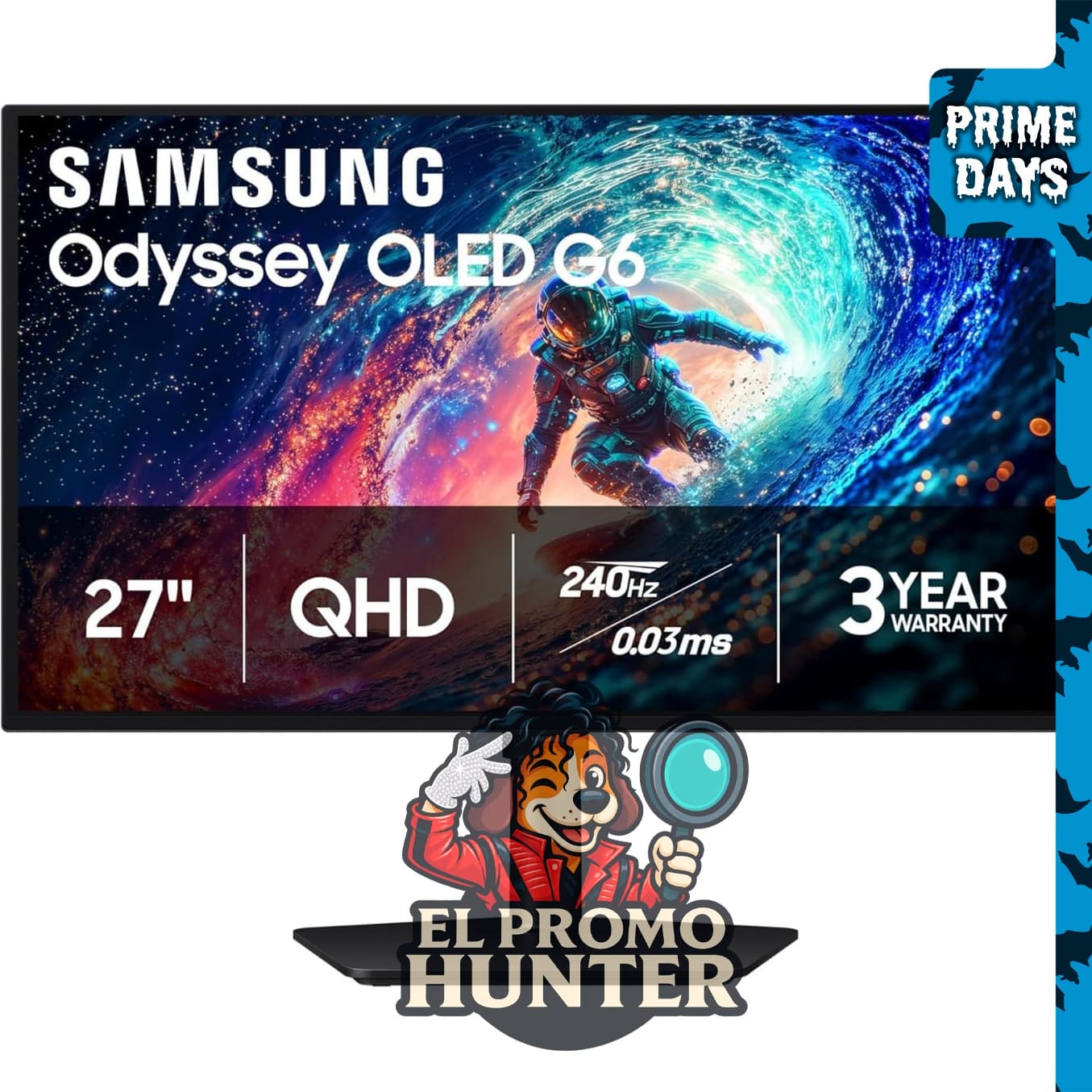 Monitor Samsung Odyssey OLED G6 (G61SH) QD-OLED, QHD (1440P) para juegos.