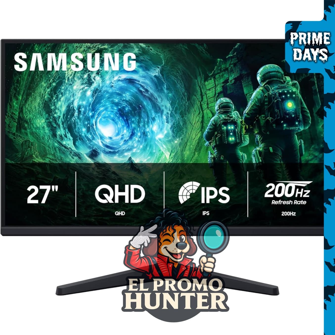 Monitor Samsung Odyssey G5 (G53F) de 27" QHD para juegos.