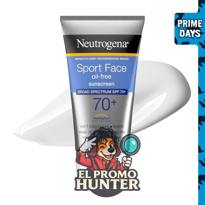 Neutrogena Sport Face Sunscreen SPF 70+ OilFree, loción de protección solar facial de 2.5 fl oz.