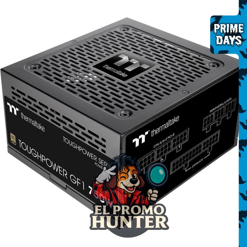 Thermaltake GF1 Fuente de alimentación ATX modular de 750 W - 80 Plus Gold, silenciosa con modo Cero RPM.