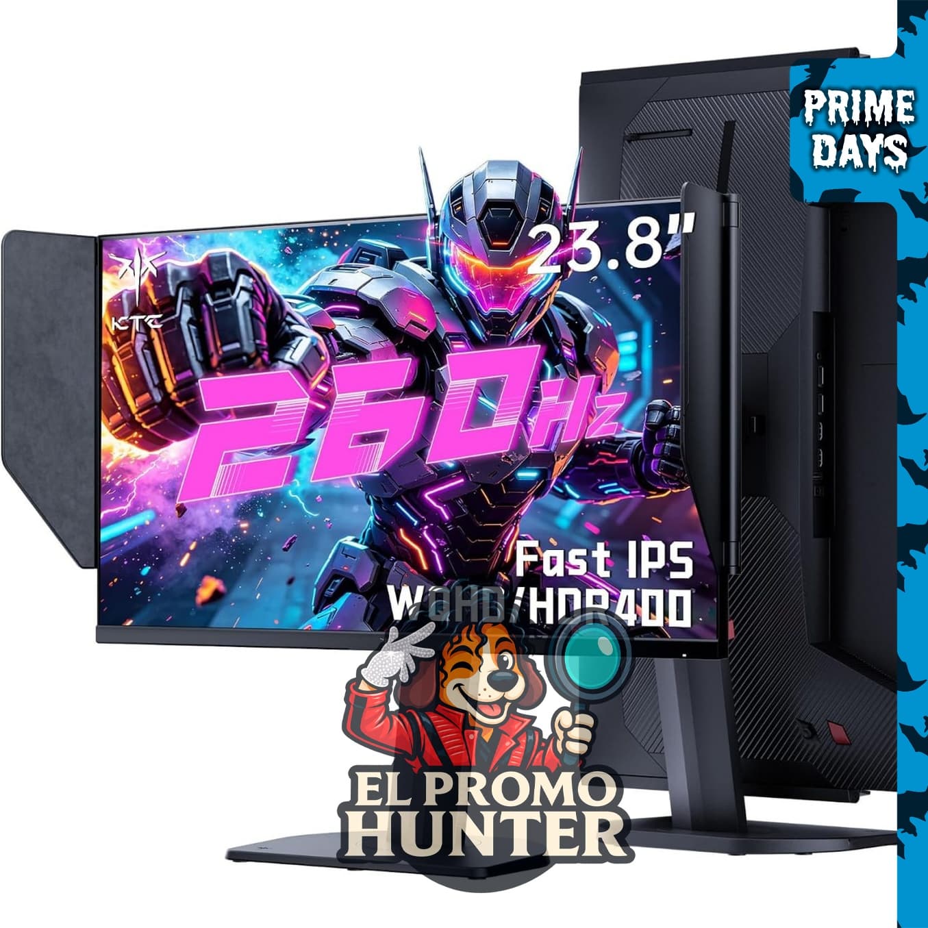 KTC Monitor de 24" (61 cm) 2K con frecuencia de 240Hz (overclock 260Hz).