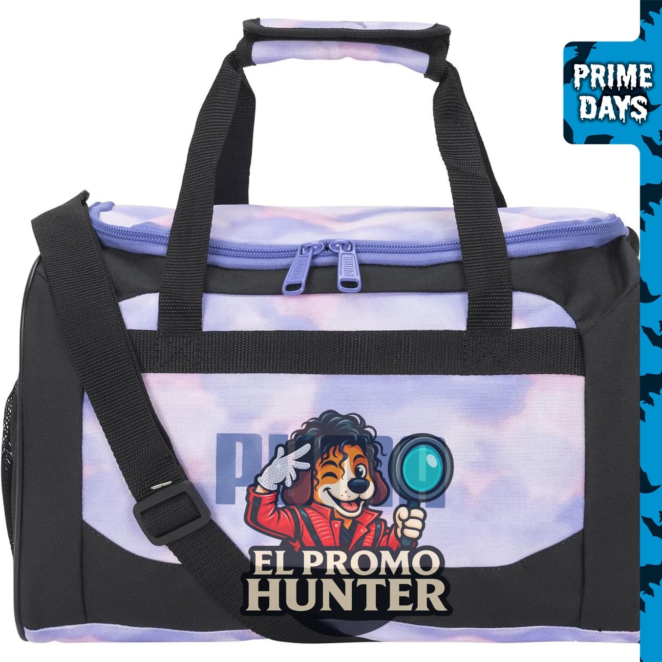 PUMA Transformation - Bolsa de lona juvenil de 14" (35.6 cm), color morado y azul brumoso, talla única.