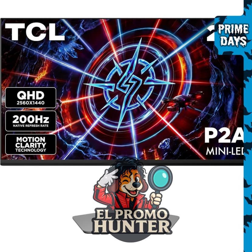 Monitor TCL 27P2A de 27" QHD LED para juegos, 200Hz, 800 nits de brillo, 84 zonas de atenuación, HDR600, 94% DCI-P3.