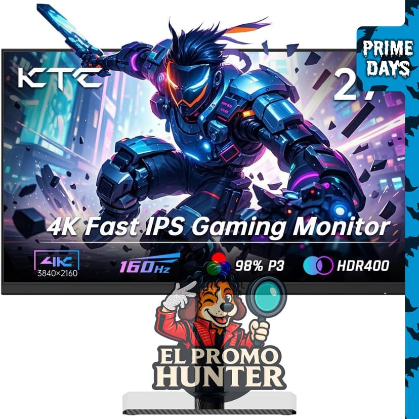 KTC Monitor de juegos 4K de 27" (68.58 cm), resolución UHD 3840x2160, 160Hz, panel IPS, HDMI y DisplayPort.