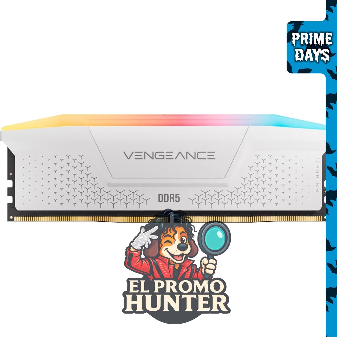 CORSAIR Vengeance RGB RS DDR5 16 GB (1 x 16 GB) hasta 6000 MHz, compatible con AMD e Intel.
