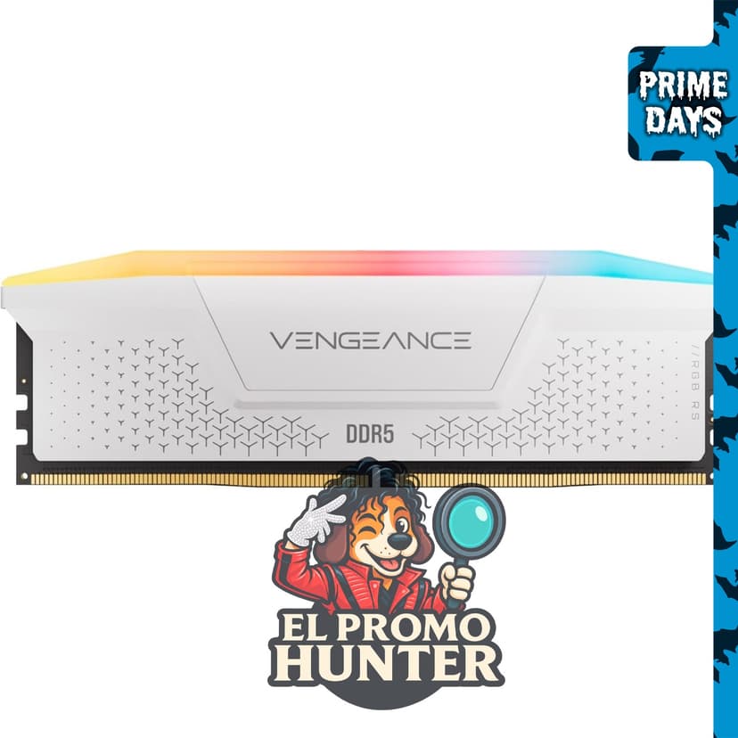 CORSAIR Vengeance RGB RS DDR5 16 GB (1 x 16 GB) hasta 6000 MHz, compatible con AMD e Intel.